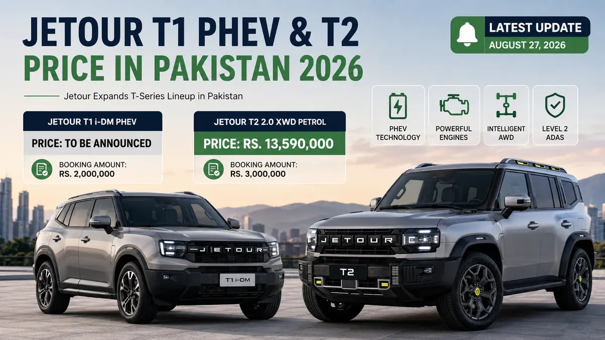 Jetour T1 PHEV and T2 Price in Pakistan