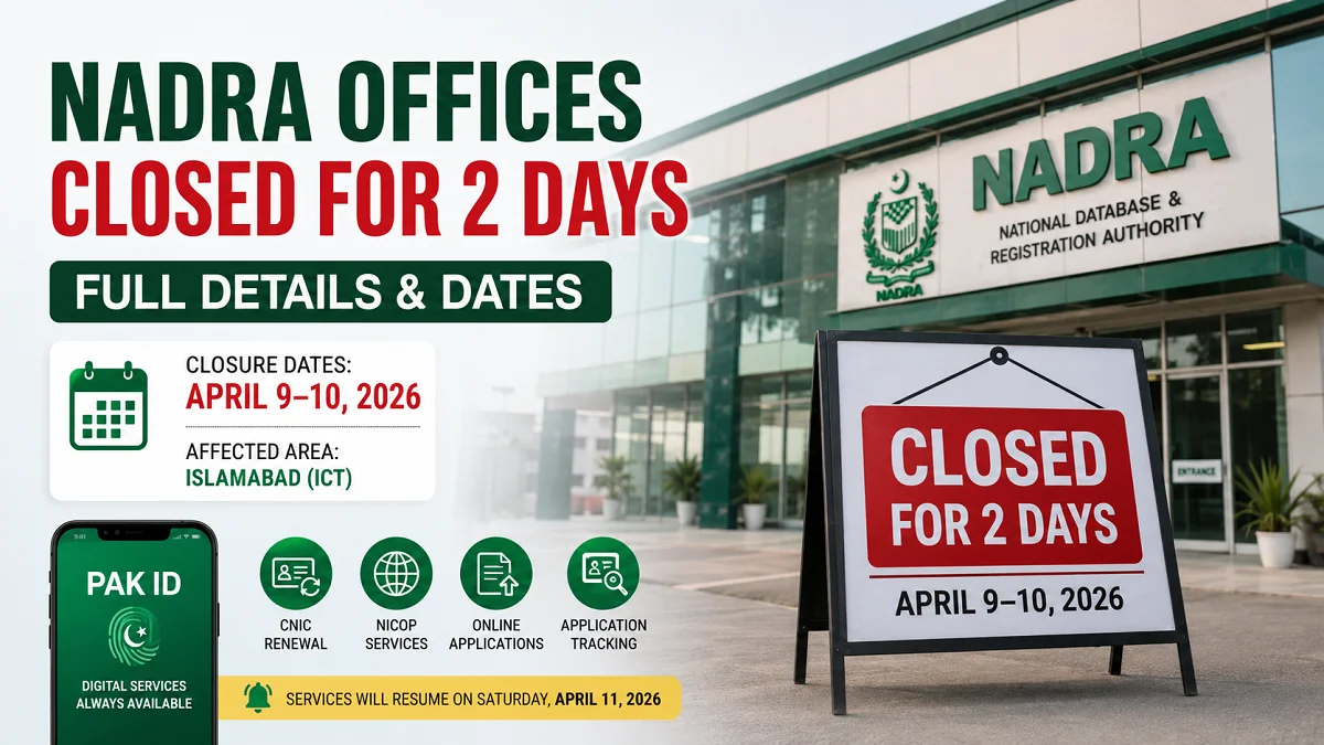 NADRA Offices Timings