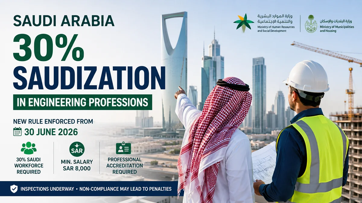Saudi Arabia Enforces 30% Saudization in Engineering Jobs